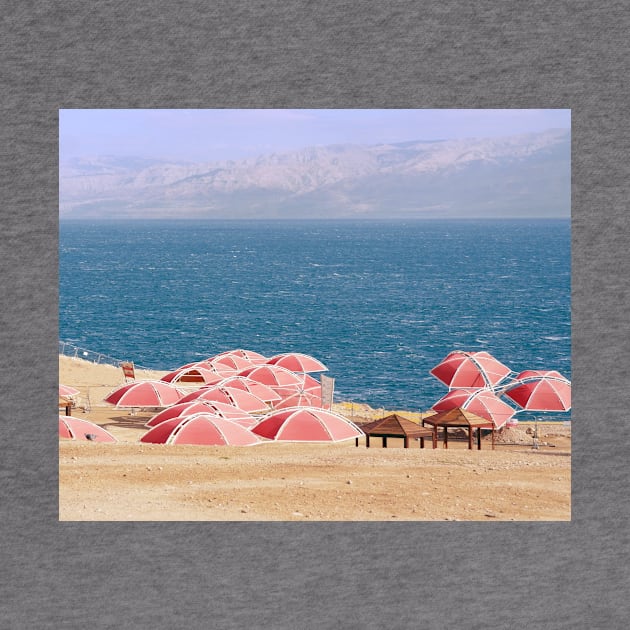 Israel, Dead Sea, Beach Umbrellas by UltraQuirky